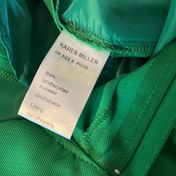 Karen Millen green wide leg tailored trouser pants - Picture 8 of 8